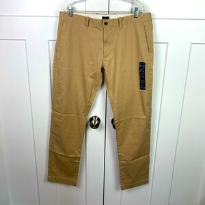 NWT J Crew Factory Mens 35 X 32 Slim-fit flex chino pant Dark Khaki